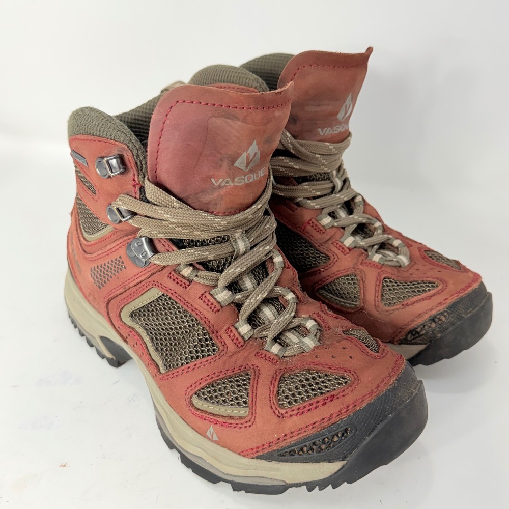 Vasque Breeze III GTX Womens 8M Hiking Boots Red Leather GORE-TEX Vibram 7180M